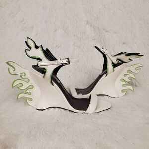 Cape Robbin White Neon Flame Wedge Heels Size 6.5